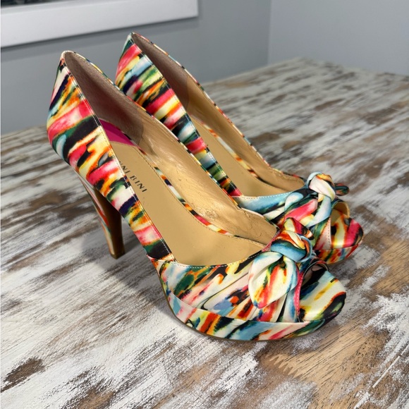 Gianni Bini Shoes - Gianni Bini Platform Peeptoe Pumps Heels 9.5 Vibrant Multicolor